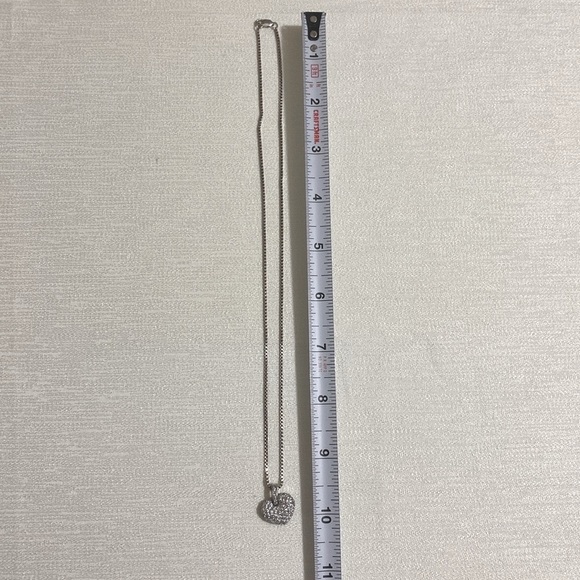 925 Sterling Silver Necklace w Heart Shape CZ Pendant - Picture 7 of 8